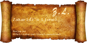 Zakariás Lionel névjegykártya